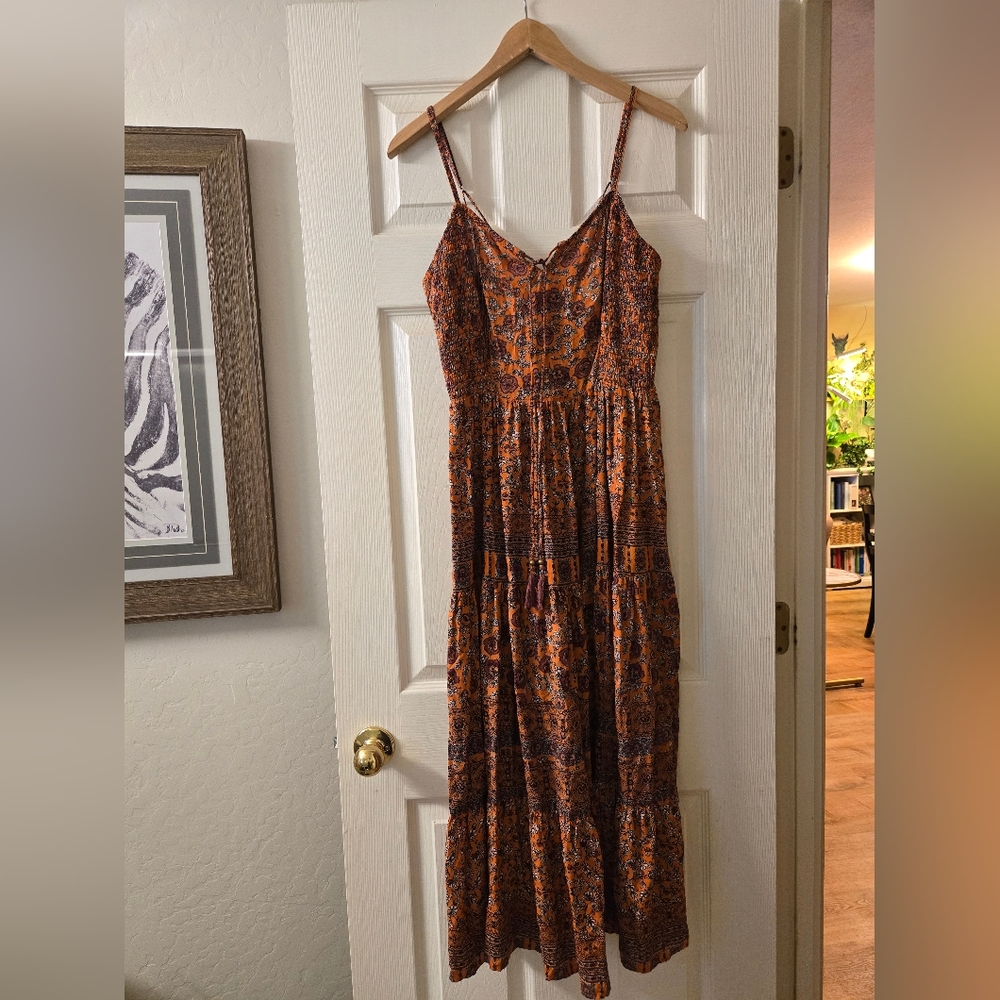 Bohemian Orange Maxi Dress - Angie